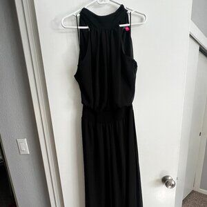 Vince Camuto Women's Halter Tie-Back Wide-Leg Jumpsuit - Rich Black